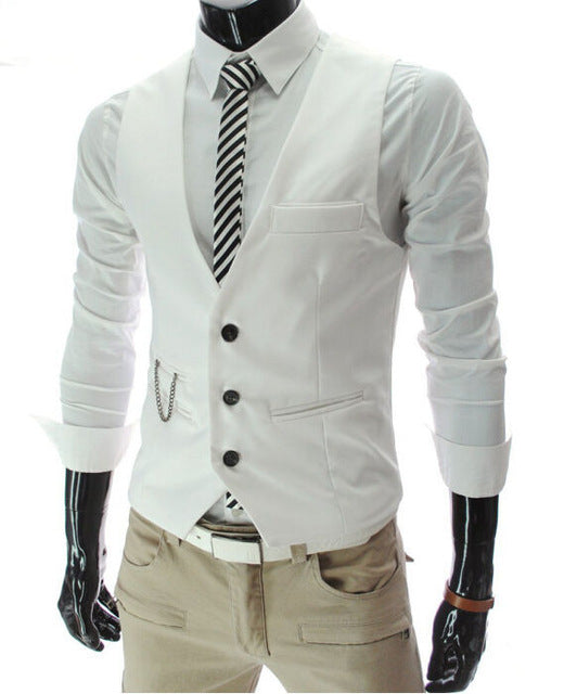 mens dress vests 2019 New Arrival Dress Vests For Men Slim Fit Mens Suit Vest Male Wais – hooffell