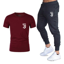 Load image into Gallery viewer, Men Fashion Two Pieces Sets T Shirts+pants Suit Men Summer Tops Tees Fashion Brand Print Tshirt High Quality Sportswears 2 Sets