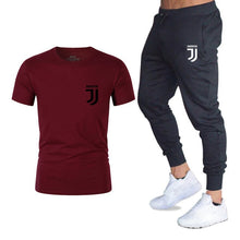 Load image into Gallery viewer, Men Fashion Two Pieces Sets T Shirts+pants Suit Men Summer Tops Tees Fashion Brand Print Tshirt High Quality Sportswears 2 Sets