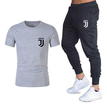 Load image into Gallery viewer, Men Fashion Two Pieces Sets T Shirts+pants Suit Men Summer Tops Tees Fashion Brand Print Tshirt High Quality Sportswears 2 Sets